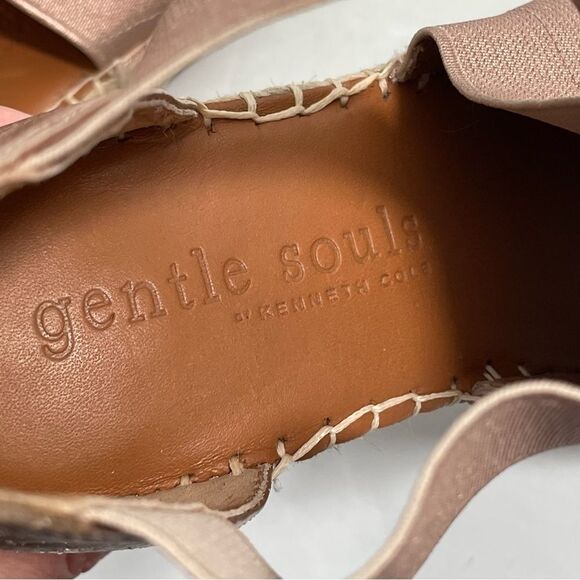 Gentle Souls Kenneth Cole Charli Cross Elastic Wedge Sandals Rose Gold 7 Shoes - Picture 8 of 12